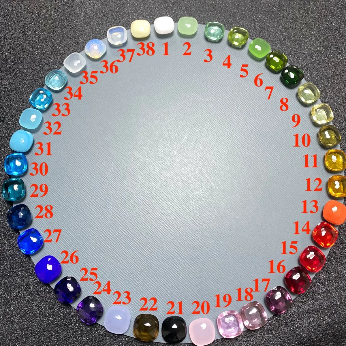 

12.6mm ClassicRing For Women Flat Crystal Ring Rose Gold Plated 35 Candy Colors Crystal Green Amethyst Turquoise Jewelry Gift