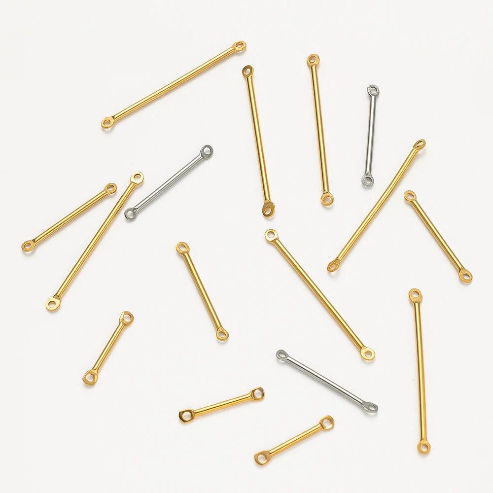 20 Stück Edelstahl-Doppelzylinder-Ohrringverbinder für DIY-Schmuck, einfache handgefertigte Ohrring-Accessoires, Bastelbedarf – Detail 4