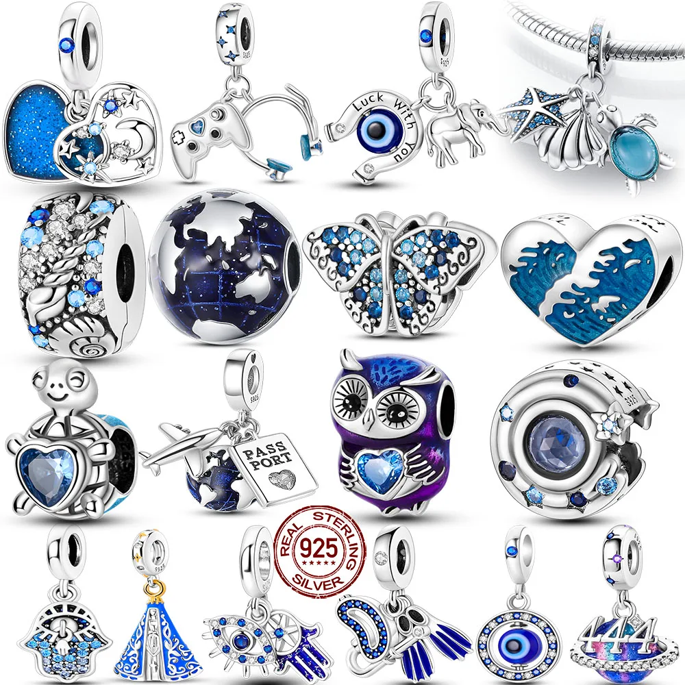Blue Series Charms 925 Silver Butterfly Earth Ocean Charms Beads Pendants Fit Original Bracelet DIY Jewelry Making charm jewelry sterling silver jewelry beads charms animal charm jewelry sterling silver beads bead jewelry making silver charm bead charm bead beads jewelry sterling silver beads charm loose gemstone jewelry silver charm bracelet loose beads