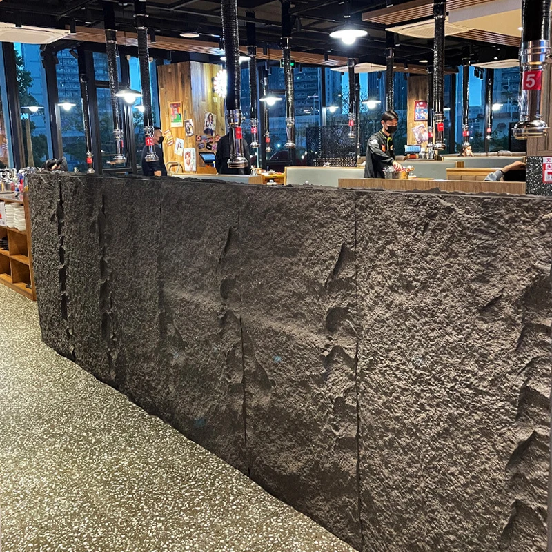 Фон стіни Кам'яна шкіра PU Штучний культурний камінь Стінна панель Зовнішній інтер'єр Стінні плитки Кам'яна обробка