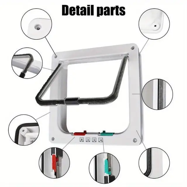 1 Pcs Pet Cat Door In Stock Dog Door With Two-way Entrance And Exit Screen Window Glass Acrylic Board Cat And Dog House 6