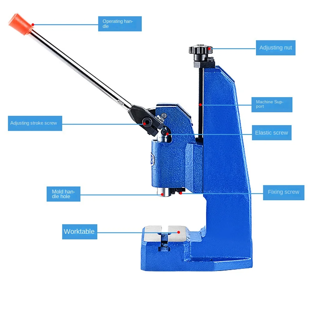 J03-0.4A Small Manual Press Desktop Manual Punching Nominal Press Hand Beer Punching Machine 4KN tools