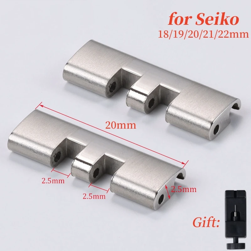 Collegamento Terminale Curvo Con Estremità Dritta 2 Pezzi Per Seiko Skx007/009 Per Connettore Jubilee Per Adattatore Rolex Oyster In Acciaio Inossidab