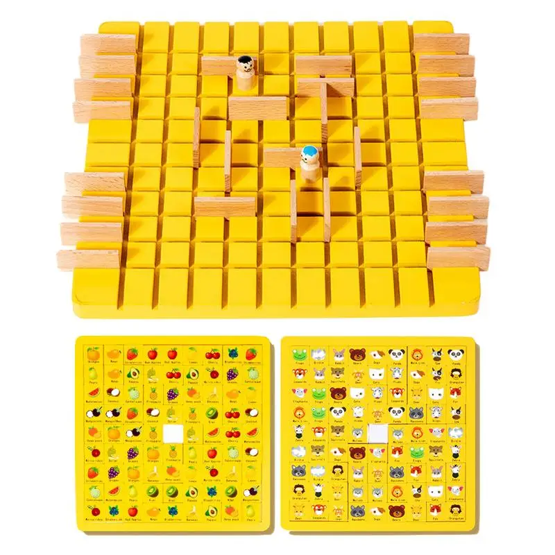 

2 in 1 Fun Board Game Interactive Parent Child Game Intelligence Brain Teasers Toy Wooden Logic Board Game Kids Educational Toy