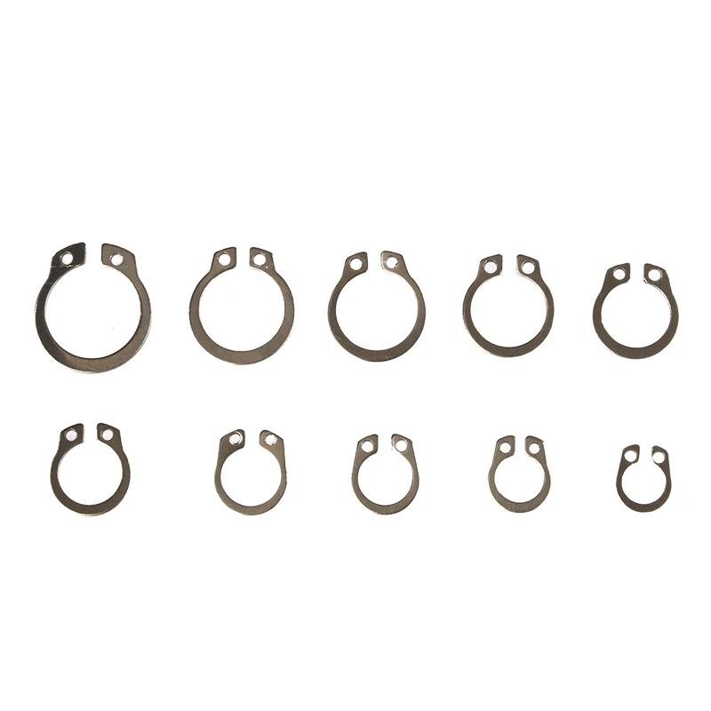 304 Stainless Steel 8-18mm Shaft C Type External Circlip Bearing Retaining Clip 100pcs