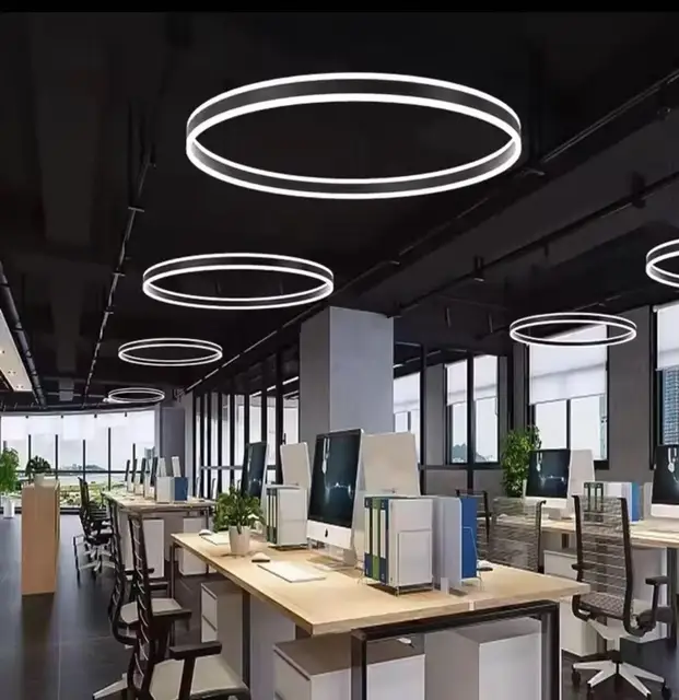 Lámpara de Araña LED para Sala de Estar, Moderna y Sencilla, para Vestíbulo de Edificio Dúplex, Iluminación de Lujo para Restaurante, Acrílico Superior e Inferior 3