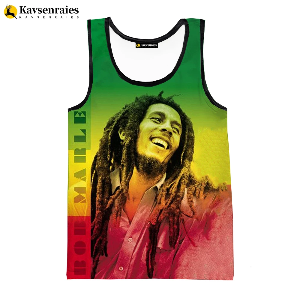 2023 moda piosenkarka Bob Marley kamizelka Unisex Fitness mężczyźni podkoszulki bez rękawów śmieszne podkoszulek Cosplay czarny Reggae muzyka koszula