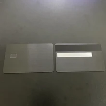  0.8MM Stainless Steel Printable Mirror Reflective Metal Bank Visa Debit Card Blank With Chip Slot Brushed Black Metal Card 