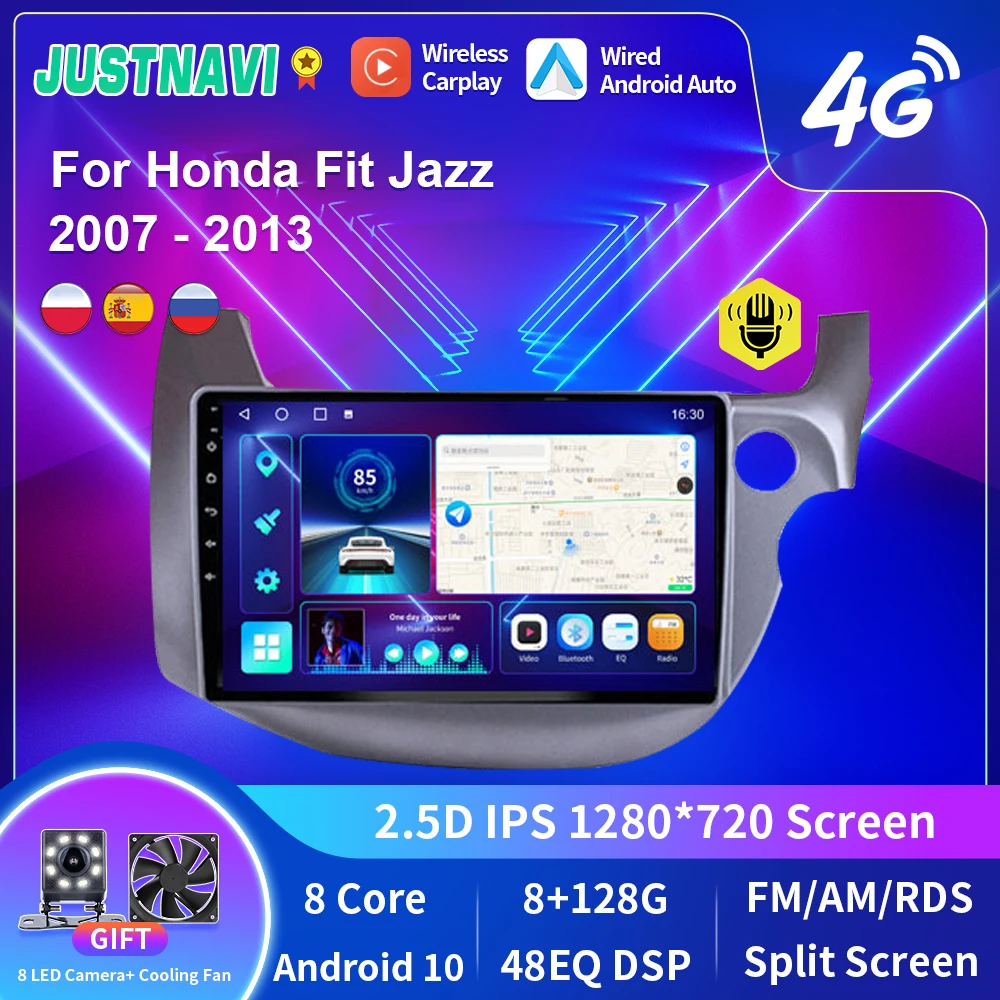 JUSTNAVI QT10 Android 10 0 Car Radio Player For Honda Fit Jazz 2007 justnavi-qt10-android-10-0-car-radio-player-for-honda-fit-jazz-2007
