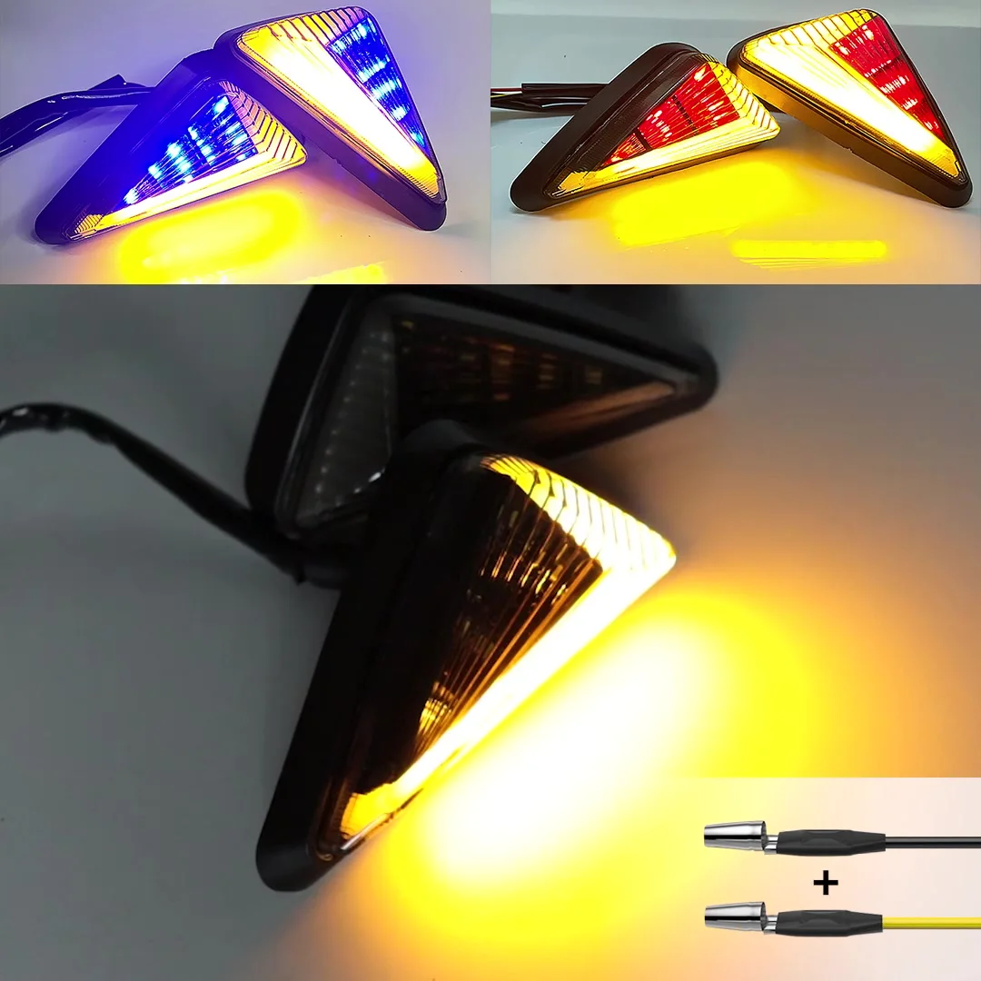 2X Flush Mount Motorcycle DRL LED Turn Signal Indicator Light Blinkers Amber Red