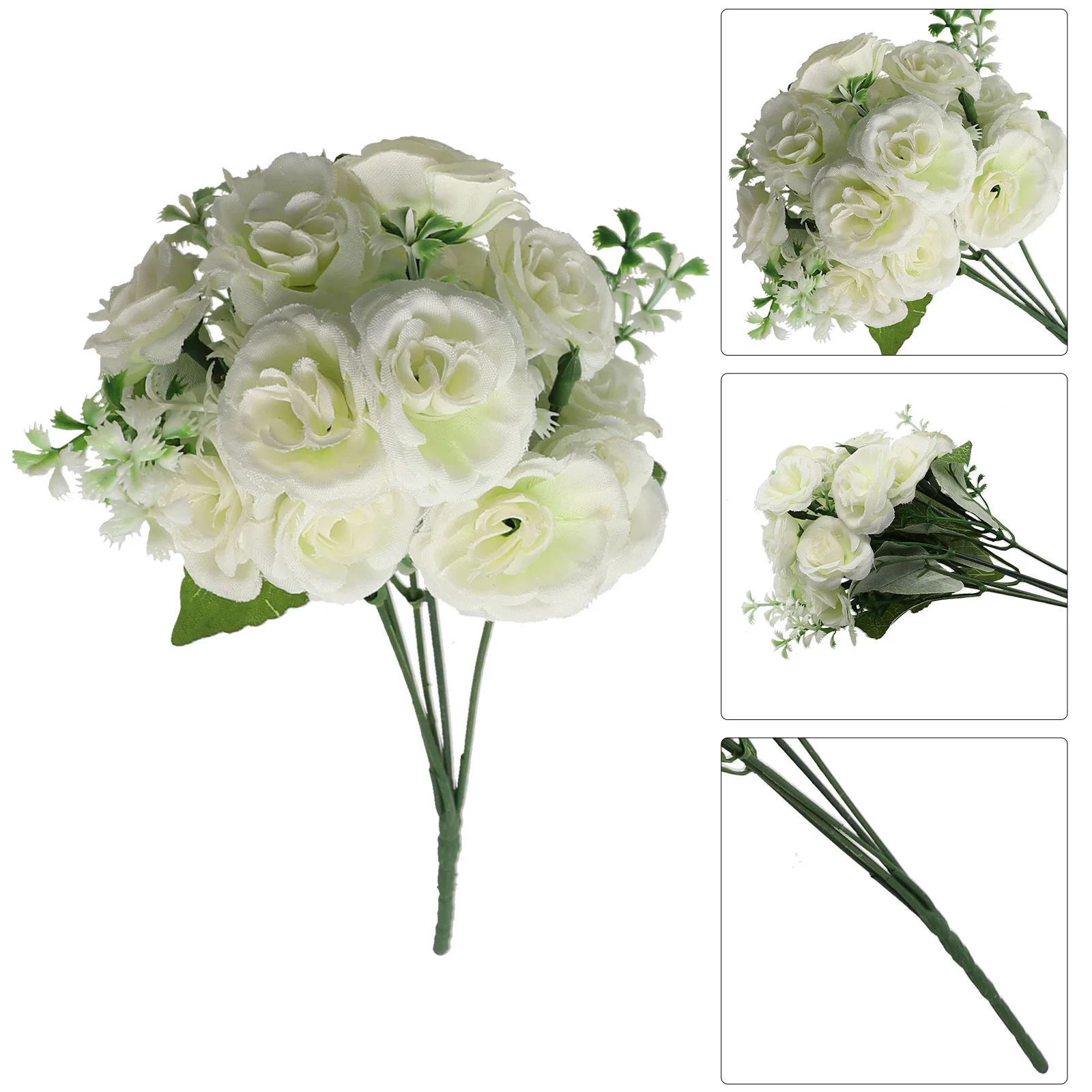 

Artificial Flowers Lavish Fake Flower 5 Forks 15 Heads Simulation Roses For Wedding Valentine's Day Birthday Gift Home Decora