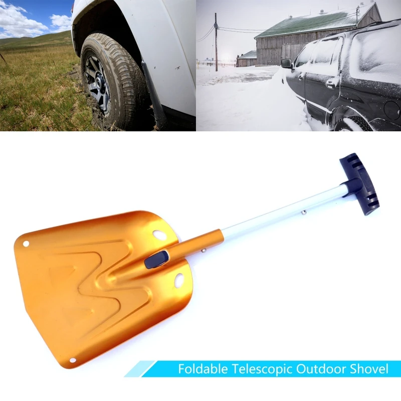 Folding Emergency Snow Shovel Aluminum Lightweight Portable Sport Utility Shovel 4