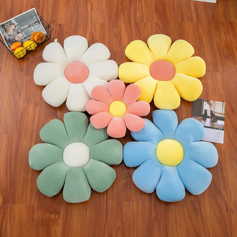 Flower-Shaped Down Cotton Floor Pillow Tatami Cushion Daisy Throw Pillows Home Living Room Sofa Decoration Office Chair Pad