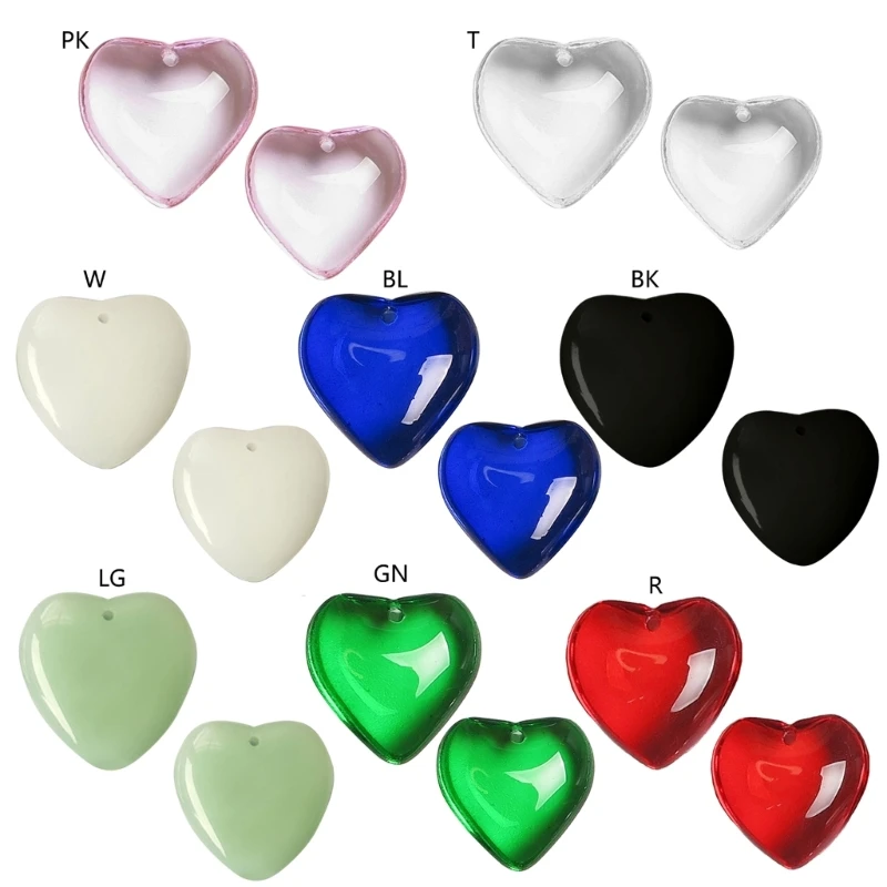 

Crystal Glass Heart Pendant Peach Heart Charm DIY Jewelry Making Craft Supplies