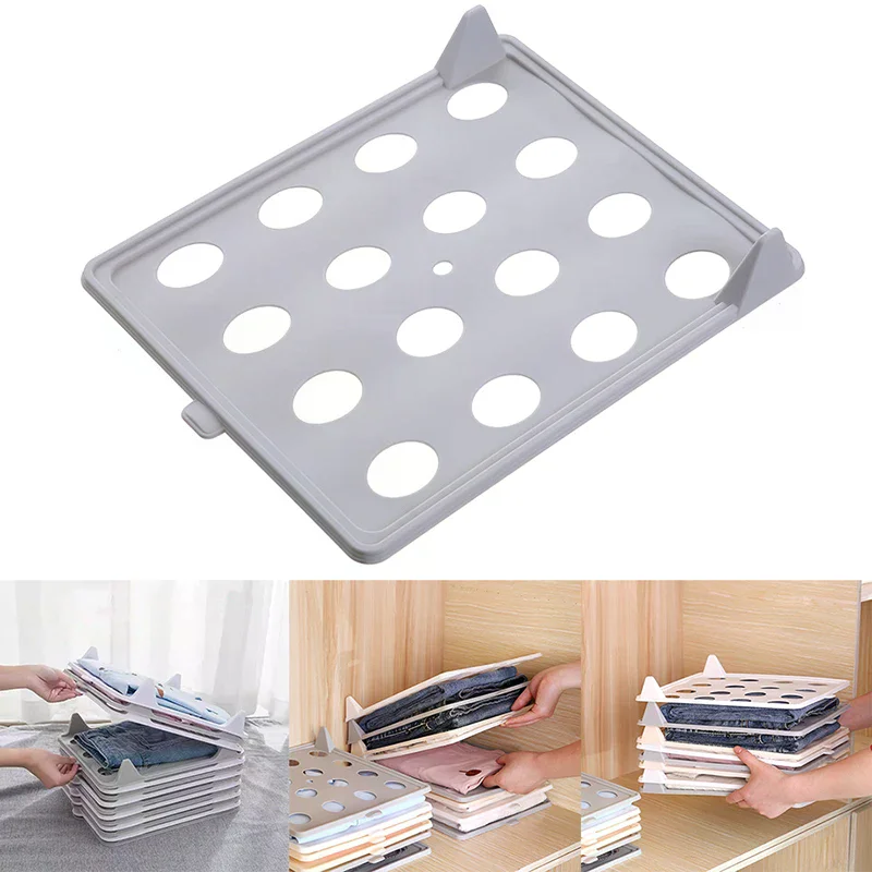 Wardrobe Storage Folding Board Stackable T-shirt Organizer Folding Clothes Board Multifunctional Clothing Storage With Handle