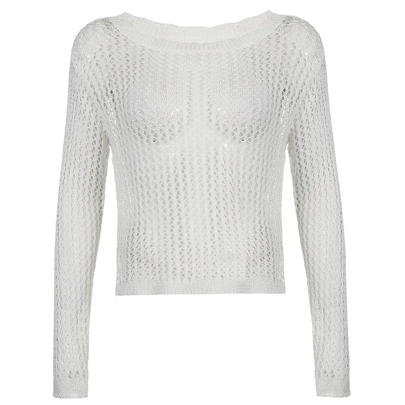 Women Summer Cropped Knitted Sweater