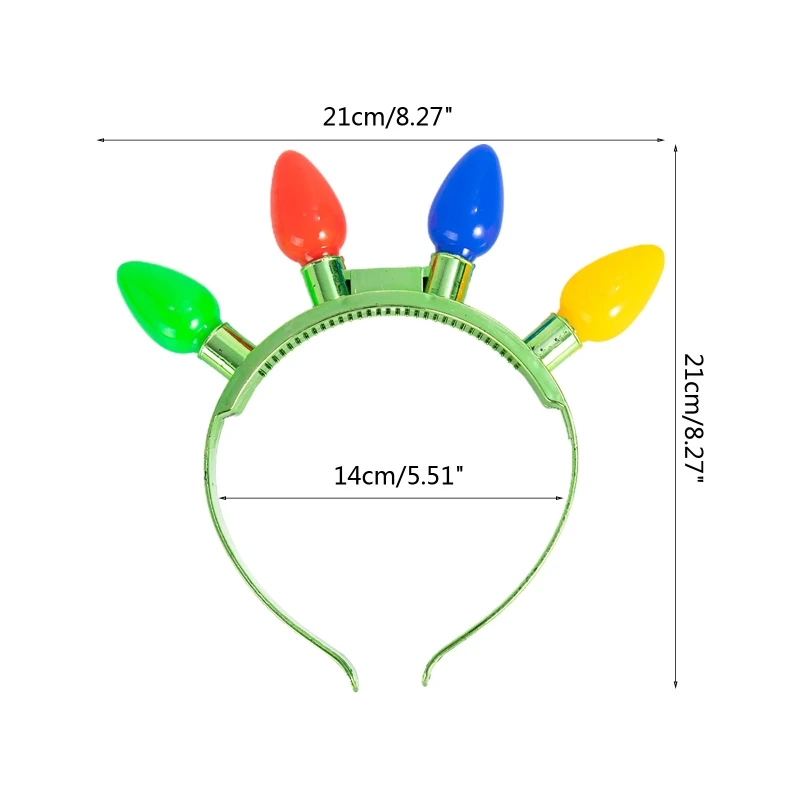 1 Pack Christmas Light Up Bulb Headband Led Glow Christmas Headbands for Kids Adults Xmas Accessories New Year M68E