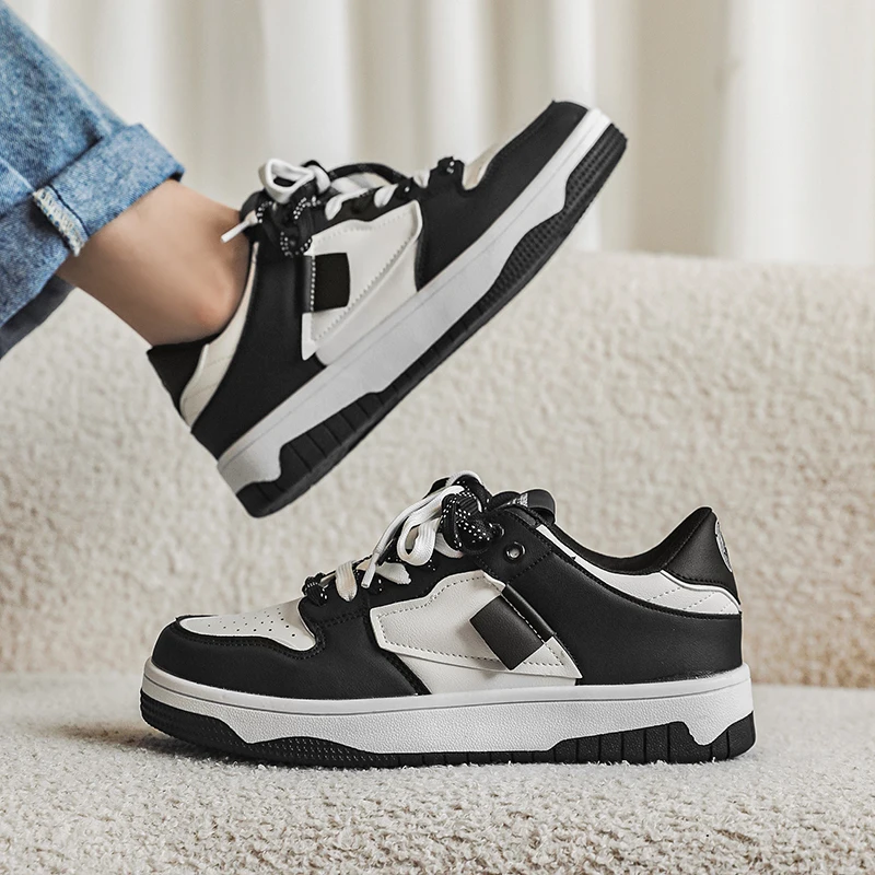 

Luxury Flats Board Shoes Men Lace Up Casual Sneakers for Women Tenis Masculino Sewing Low Top Men Shoes Fashion Female Footwear
