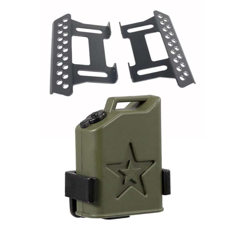 2 Set Per Axial Scx10 1:10 Scale Rc Crawler Car Part: 1 Set Piastra Pedale Laterale In Metallo Nero E 1 Set Rc Rock Crawler 1:10 Accessorie