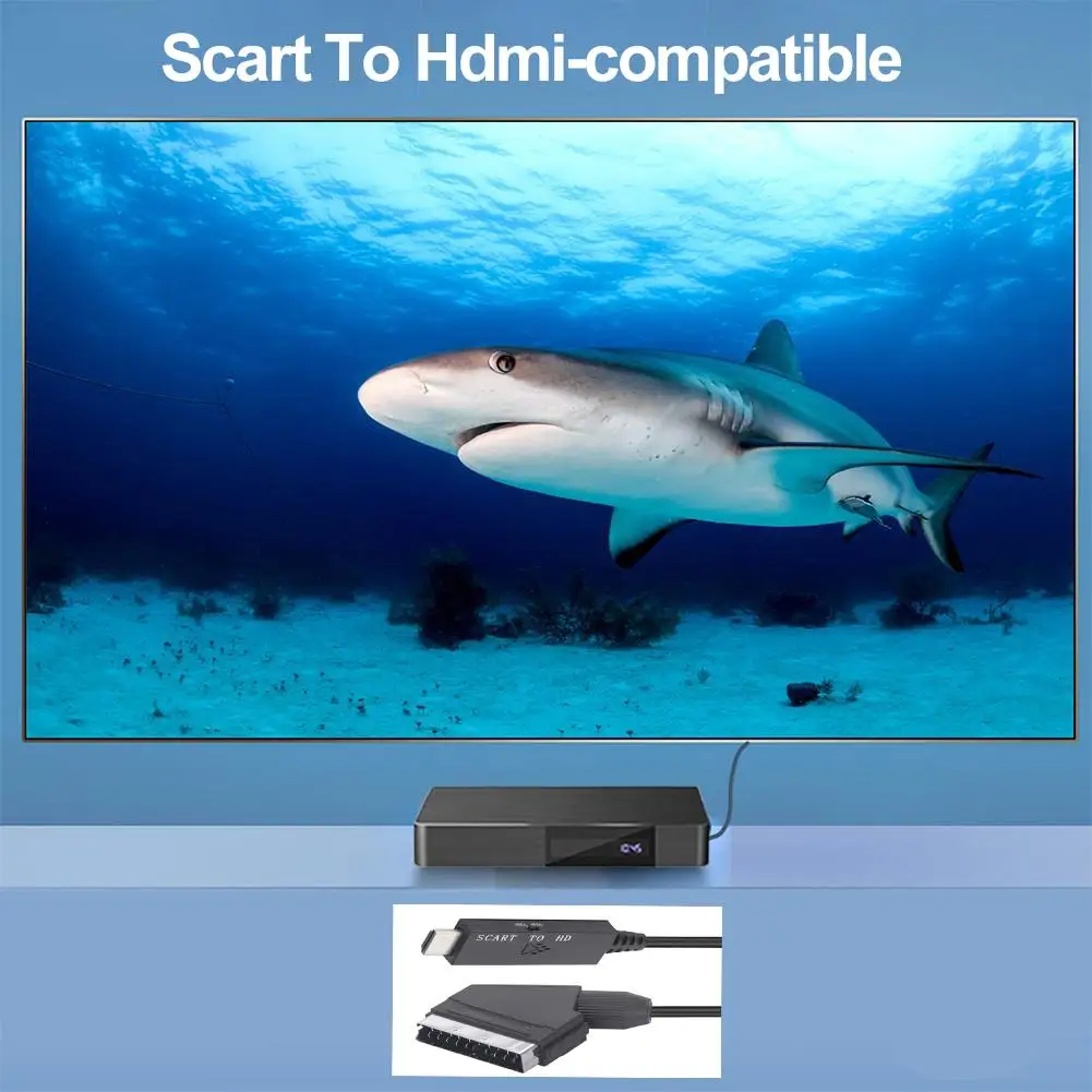 Scart Auf Hdmi-kompatibel Audio Video Converter Kabel 1M Adapter Umwandlung Kabel Für HDTV DVD STB Zubehör Stecker und Spielen