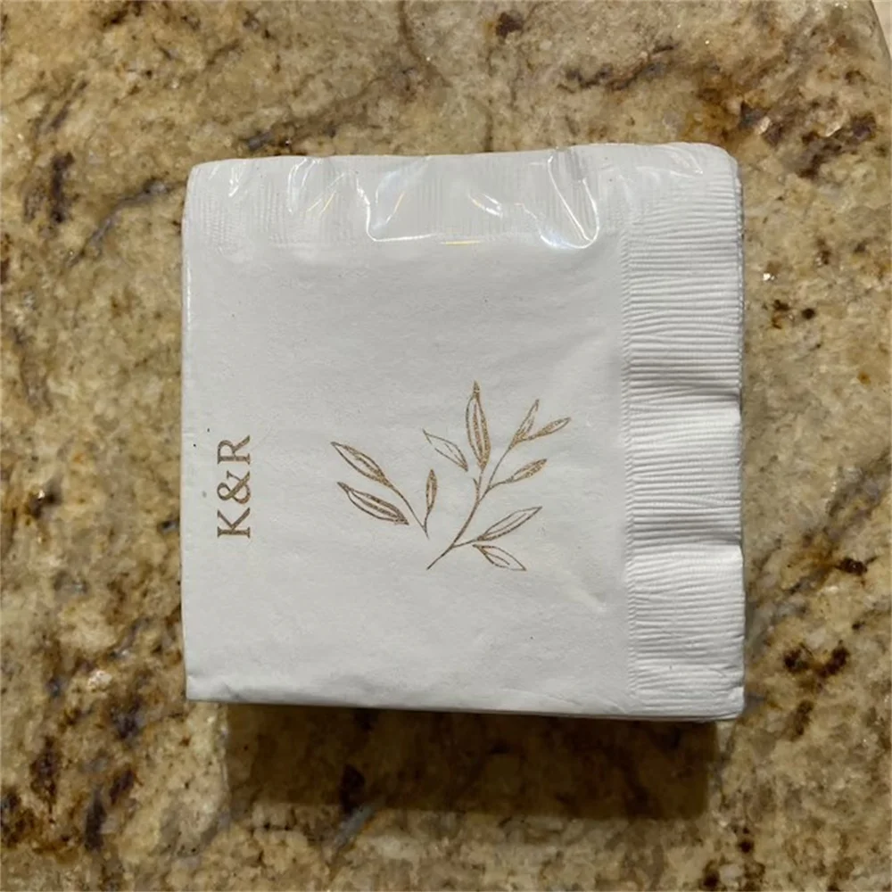 50pcs One Color and Personalized Napkins for Weddings, Birthdays, Businesses and other Corporate Events Design