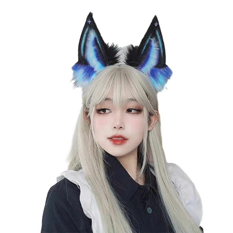 Serre-tête Punk Avec Oreilles D'animal Pour Halloween/cosplay - Taille Réglable, En Peluche - Accessoire Déguisement Diable Ou Animal