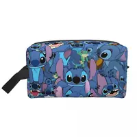 Custom Anime Stitch Pattern Toiletry Bag for Women Disney Cosmetic Makeup Organizer Lady Beauty Storage Dopp Kit Box 2