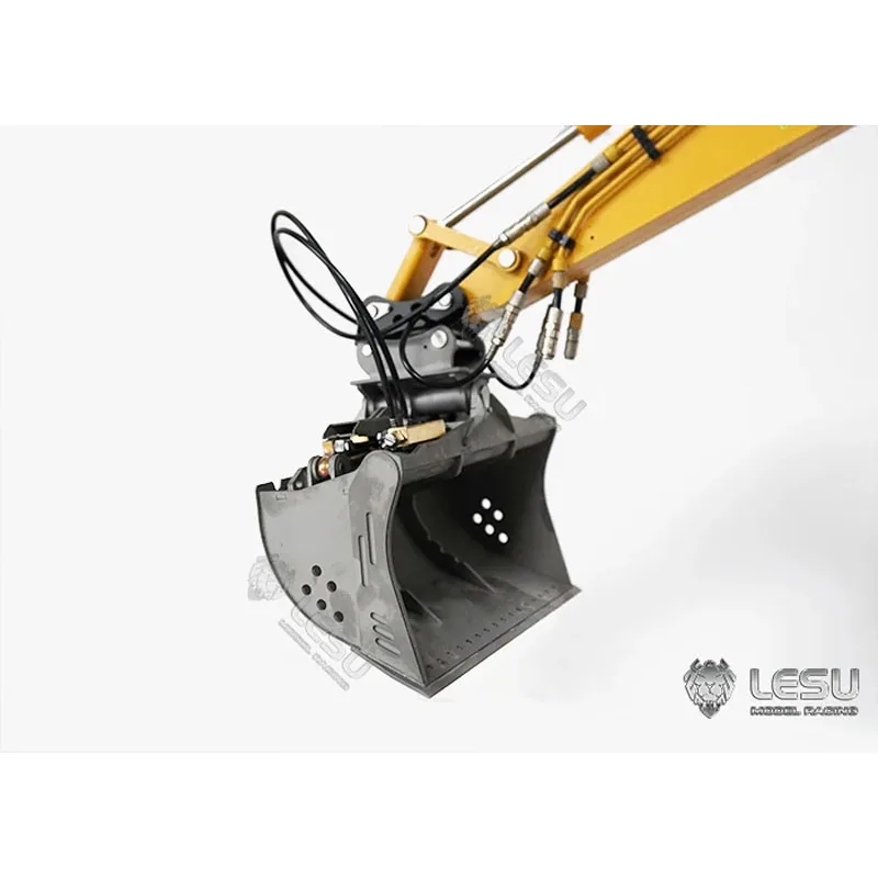 LESU 1/14 Bagger PC360 Radbagger kleiner kurzer Heck und anderer modifizierter, schnell abnehmbarer hydraulischer Neigungseimer RC-Zubehör – Detail 14