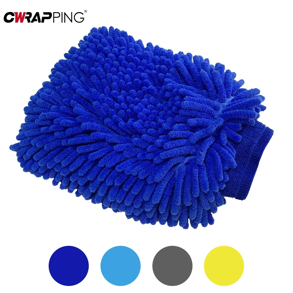 Car Wash Glove Chenille Plush Rags Thickened Double Sided Anti-scratch Glove Car Wash Multifunction Cleaning Detailing Tools