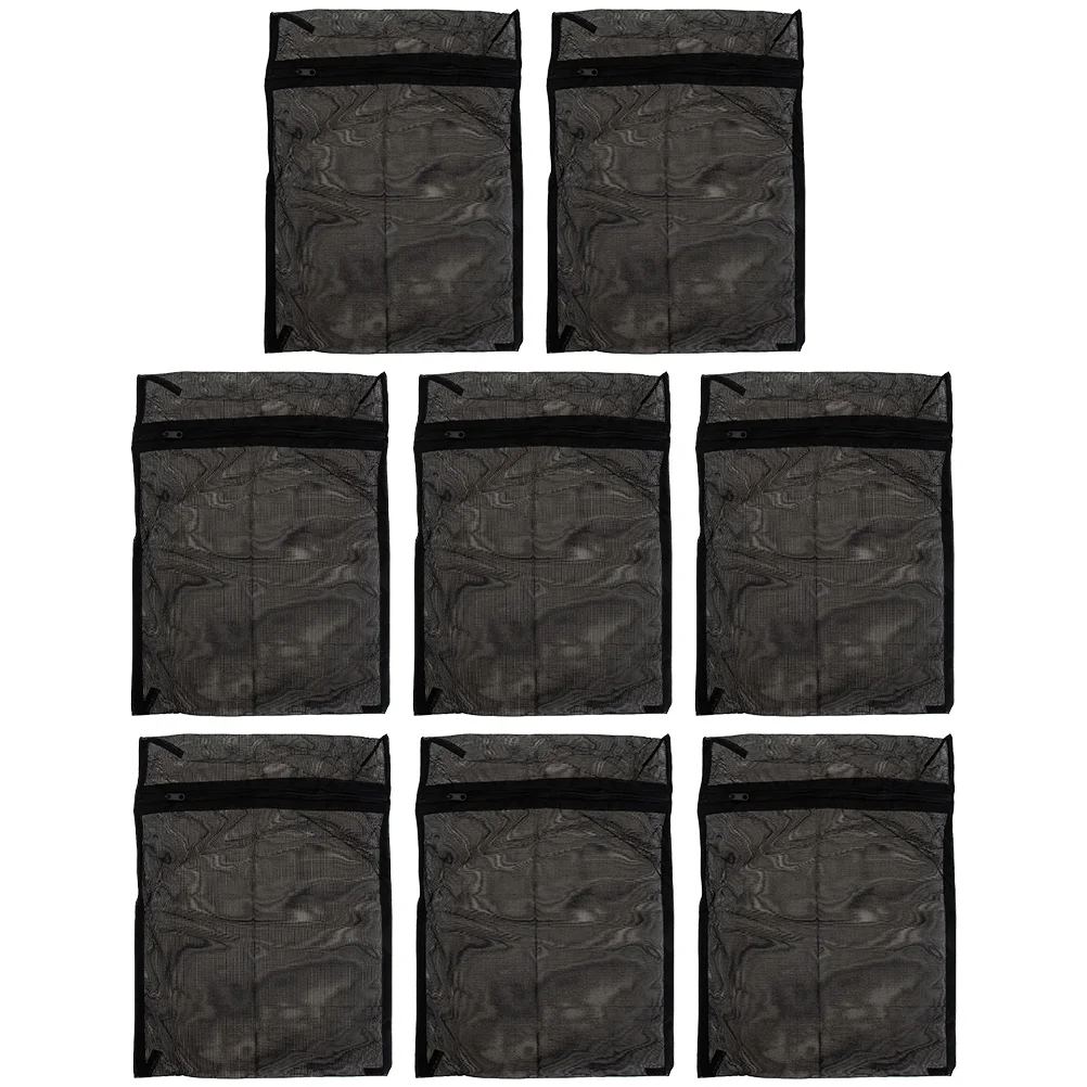 8 Pcs Clothing Black Laundry Bag Travel Bags Mesh Dryer Polyester for Washing Machine 3