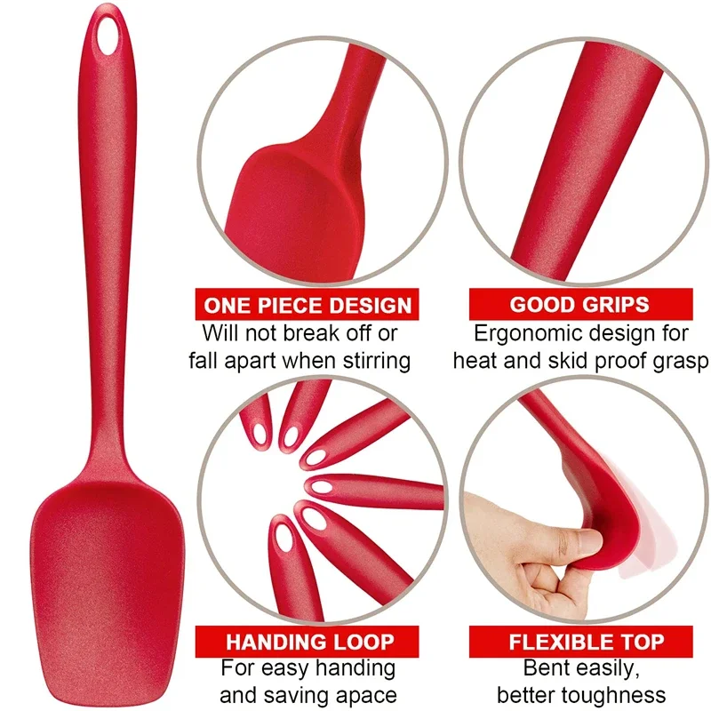 Description Picture 3 of itemKitchen Silicone Spatula Set, 600ÂºF High Heat Flex Silicone Scraper with Nonslip Handle for Cooking Mixing Baking Serving Stirri