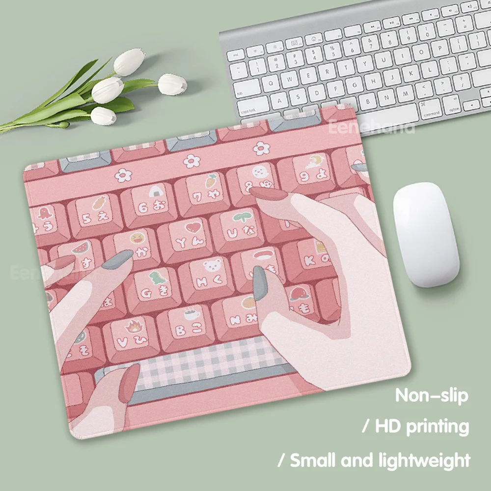 Kawaii Katzen Cartoon Laptop Teppiche rosa niedlichen kleinen Mauspad PC Gamer billig girly Gaming Tastatur Zubehör Schreibtisch Maus Tisch matte – Detail 6