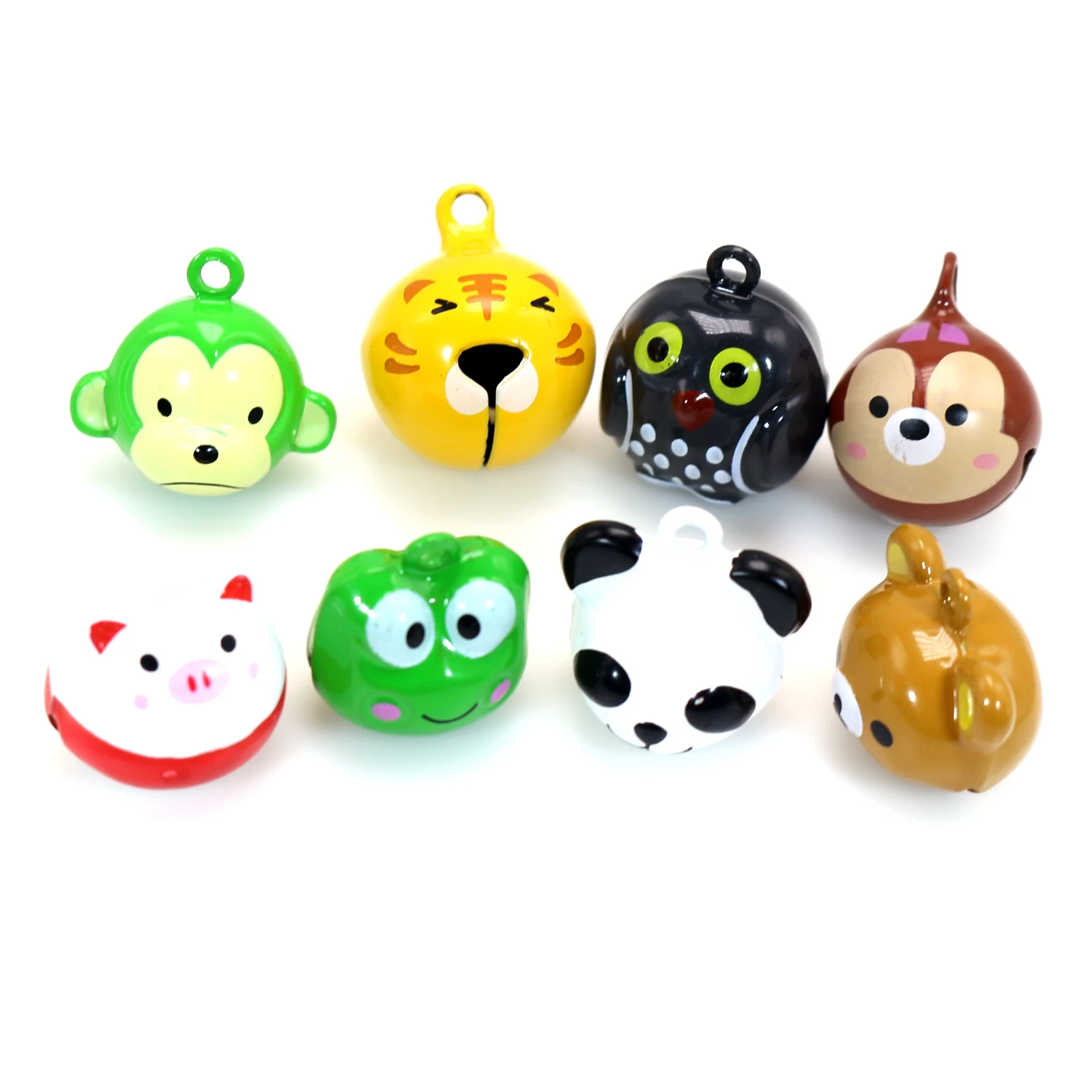 10 Assorted Cute Animal Cat Bear Snowman Jingle Bells Charms Dog Cat