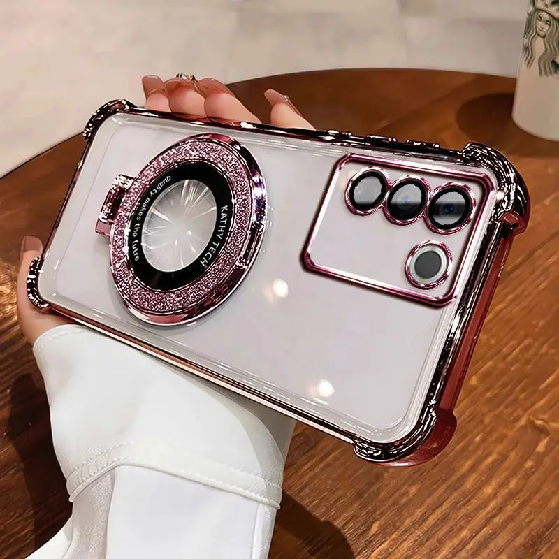 Magnetic Holder Anti-Fall Soft Transparent Phone Case
