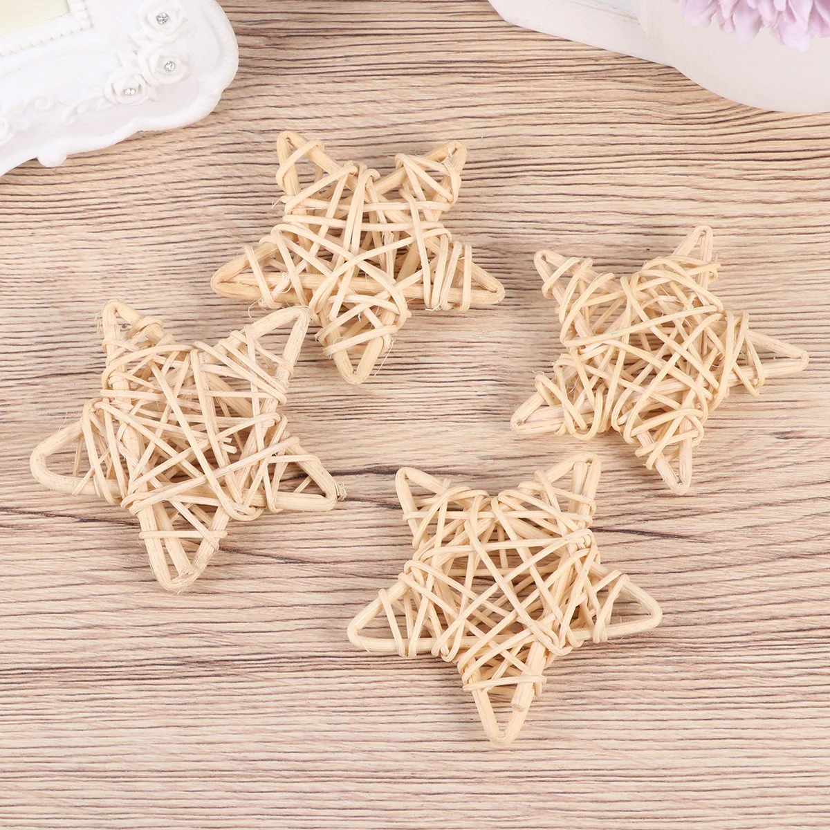 

4pcs Small Activity Star Rattan Rabbit Chew Woven Grass Play for Cat Hamster Gerbils Chinchilla Birds Guinea