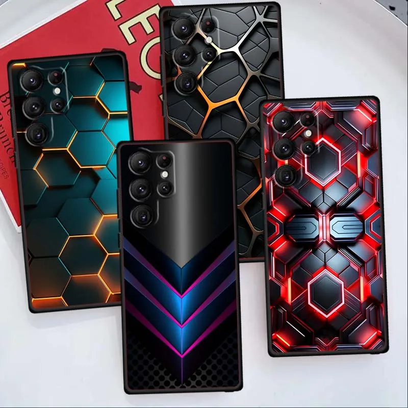 Black Soft TPU Phone Case with Technology Art Illustration