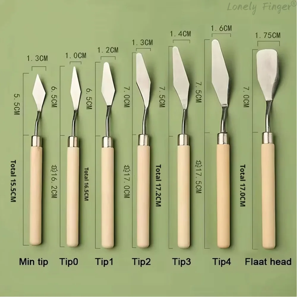 7Pcs Set Stainless Steel Oil Painting Knives, Artist Crafts Spatula, Palette Knife, Mixing Knife, Scraper Art Tools 2