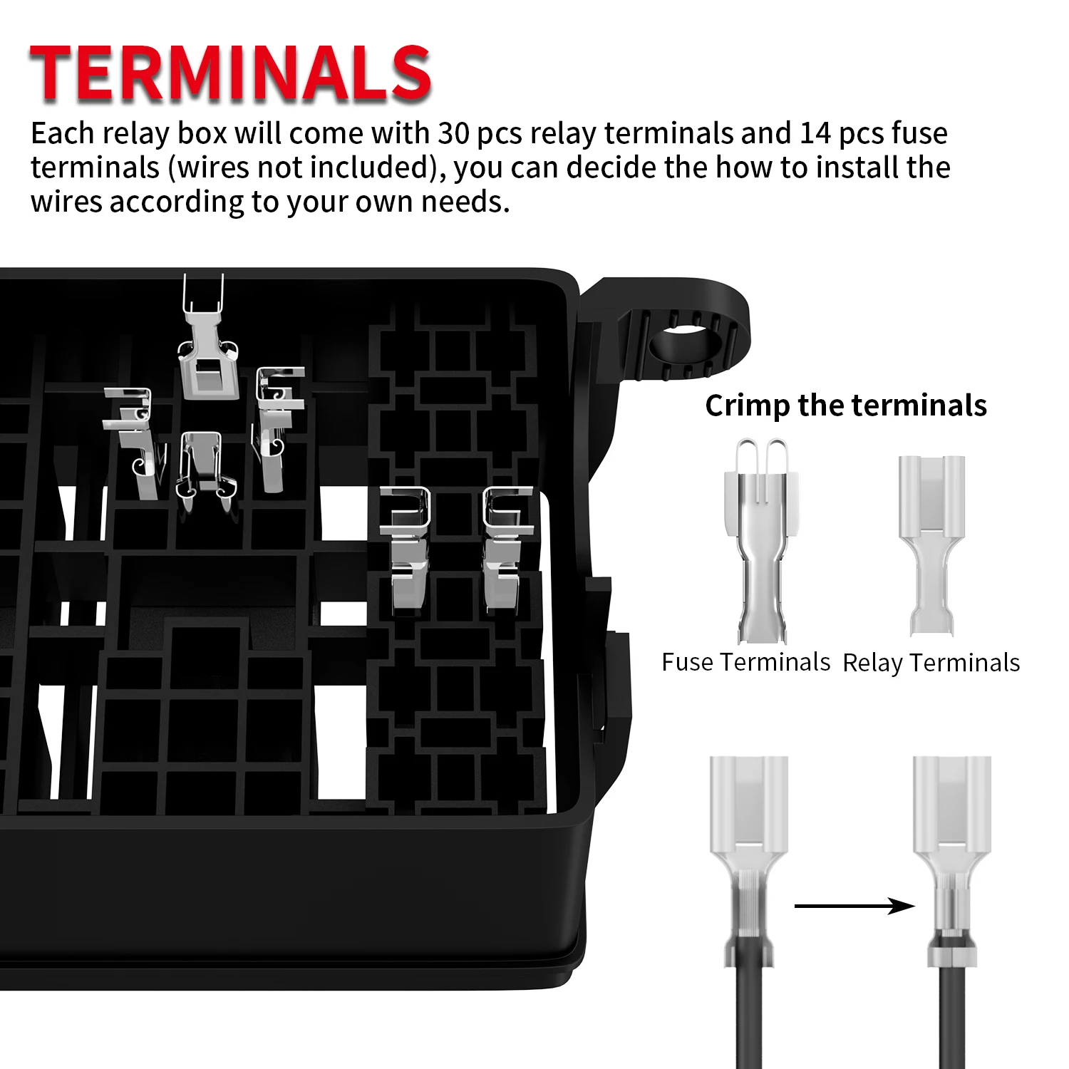 12V Relay Box 6 Way Universal Relay Fuse Box 6 Slots Block ATC/ATO Fuse Block with Waterproof Kit for Car Truck