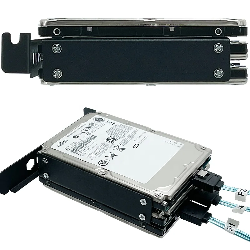 슬롯 브래킷 3*2.5인치 하드 디스크 SSD 컴퓨터 타워 랙 마운트 케이스 섀시 PCI 브래킷 베이 캐디 재질 금속 색상 포함