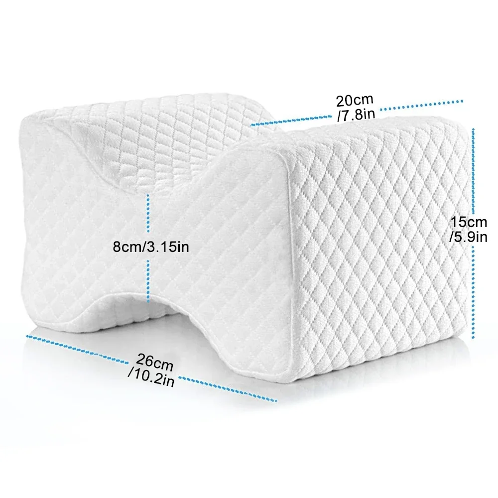 Slow rebound Knee Pillow for Side Sleep Memory Foam Wedge Contour Spacer Cushion for Spine Alignment Back Pain Pregnancy Support