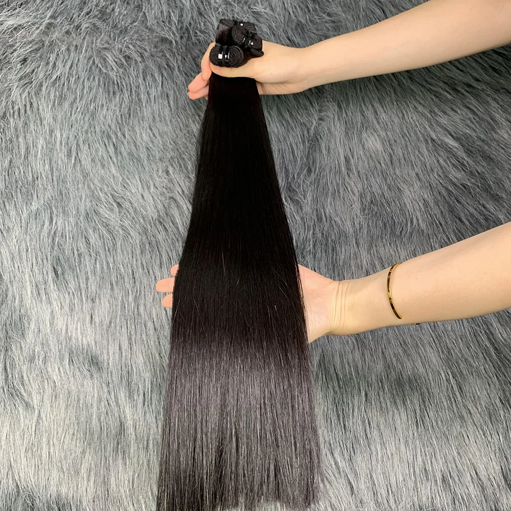 Bone Straight Vietnamese Raw Hair Bundles with Closure 12A Straight Raw Human Hair 3 Bundles with Closure 2x6 Lace Kim K