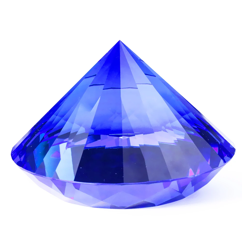 

Royal Blue Laser Cutting Faceted Prism Diamond Shape Crystal Chandelier Lamp Parts Rainbow Sun Catcher Paperweight Wedding Decor