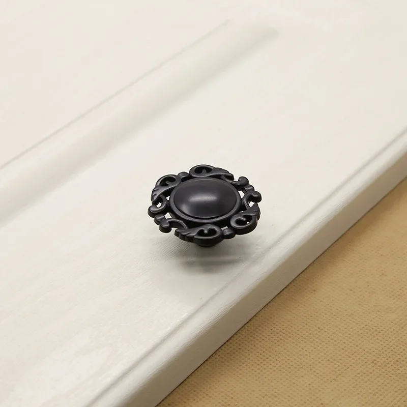 American Style Piano Black Hardware Cabinet Knob European Style Garden Handle Door Pull