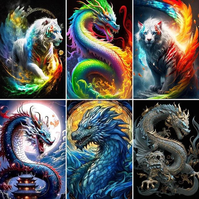 5D DIY Diamond Painting Kits for Adults-Full Drill Dragon Diamond