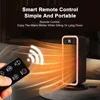 Warmer Electric Heater 1500W Fan Heater Overheat & Tip-over Protection Remote Control Mini PTC Electric Fan Heater for Home Room 5