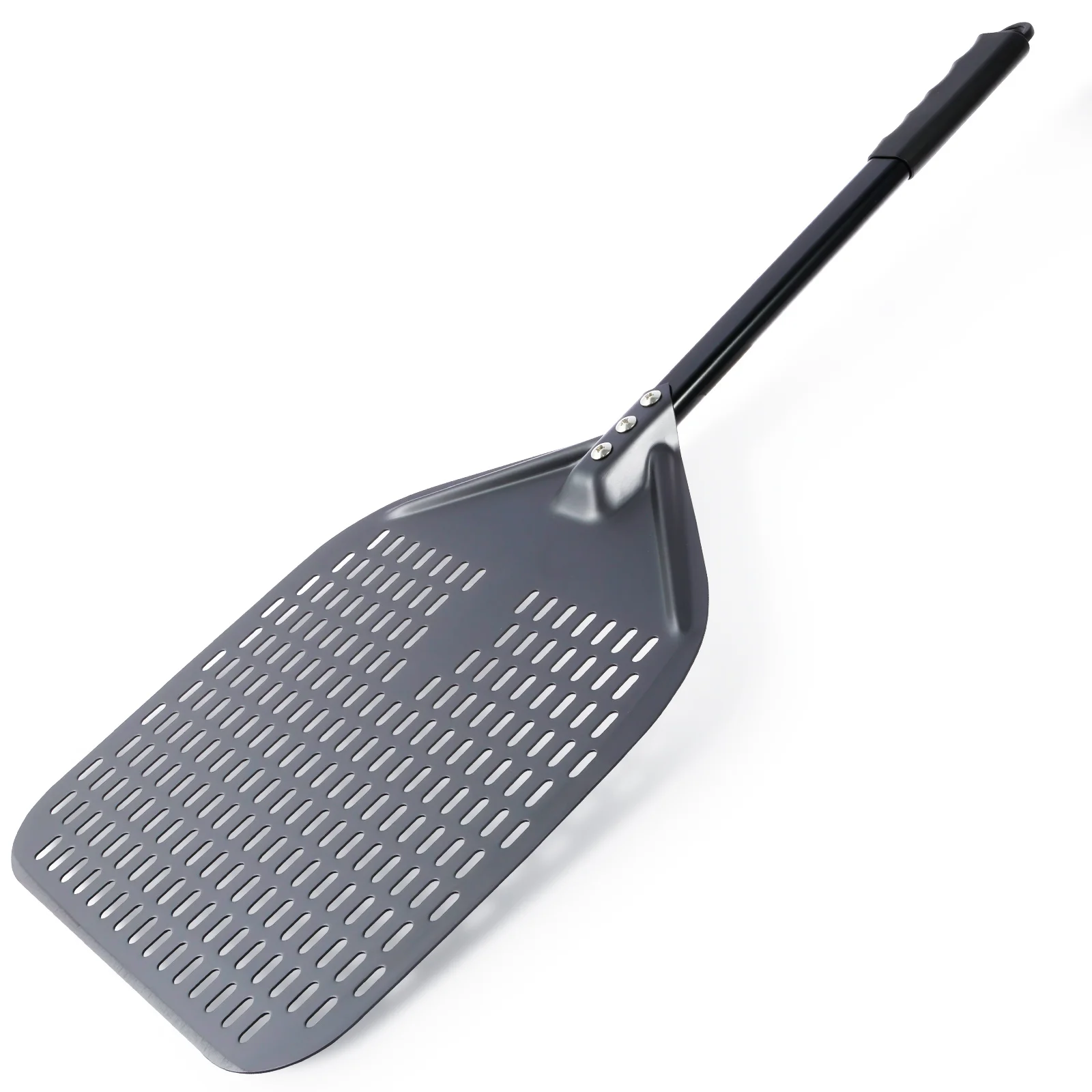 Perforated Pizza Peel 12 Inches Aluminum Pizza Paddle Nonstick Turning Peel with Anti-Scald Handle Heat Resistant