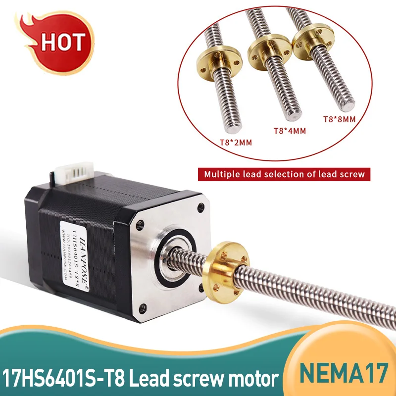 

NEMA17 Screw motor 17HS6401S-T8 310mm with drive motor drive Integrated machin 1.7A 70N.CM For 3D Printer Monitor Equipme