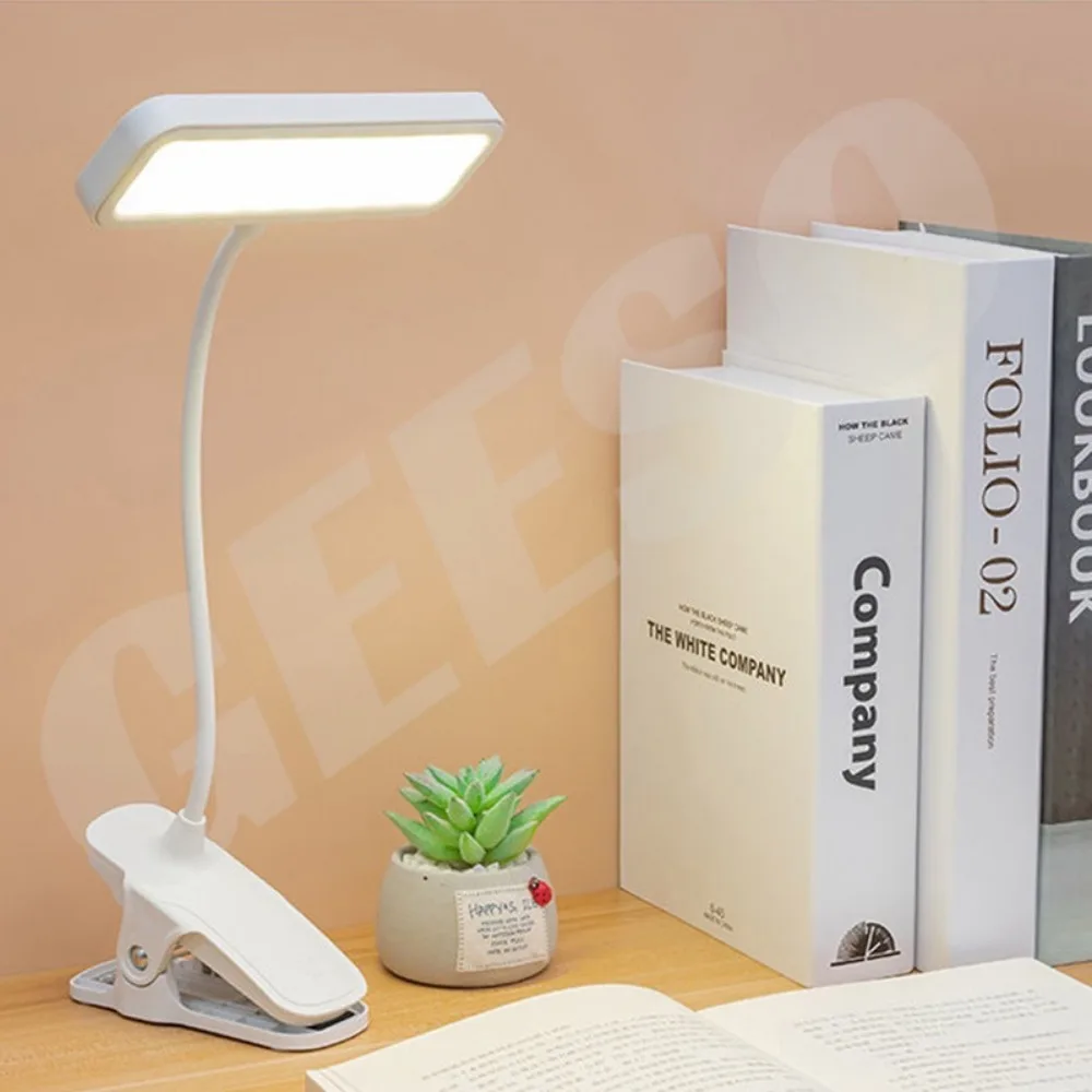Clip Wireless Table Lamp Eye-Caring 3 Brightness Adjustable Touch Switch Rechargeable & USB Plug LED Reading Desk Lamp Table Lig 6