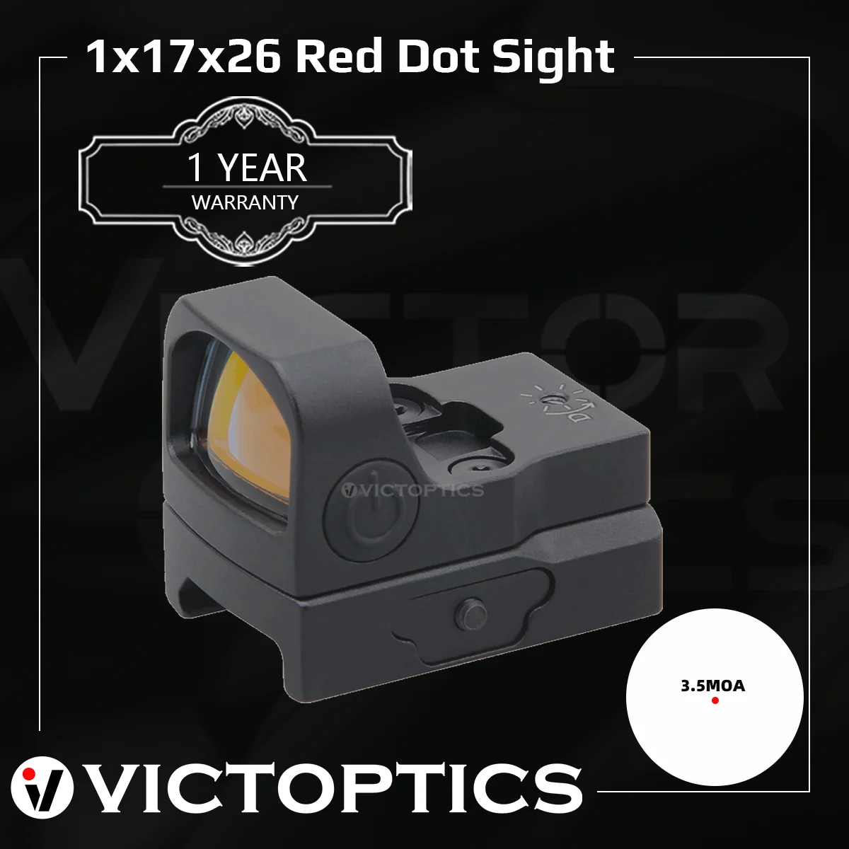 Victoptics 1X17X26 Red Dot Sight 21Mm Mount for Hunting Tactical
