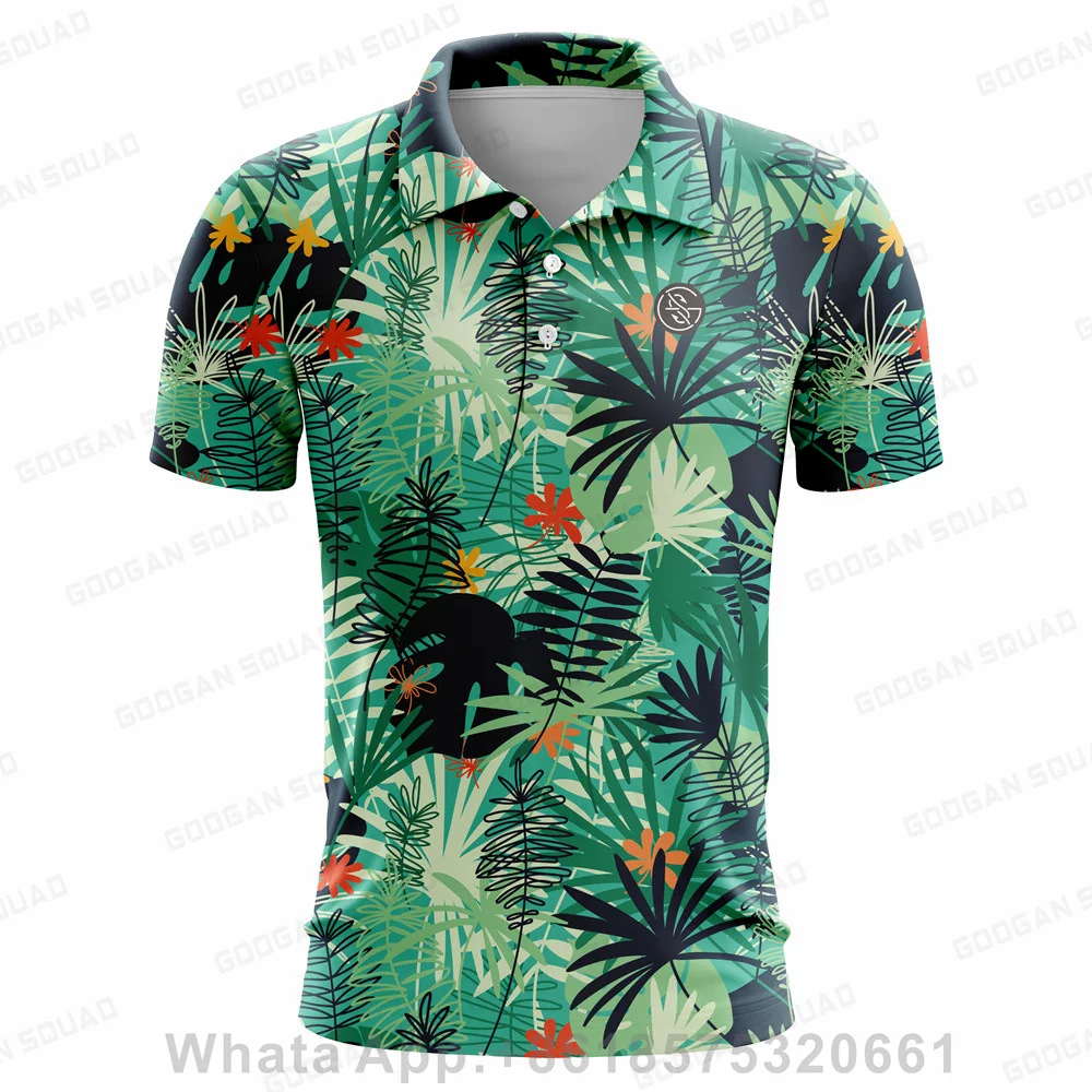 Fashion Men Golf Polo Shirts Summer Short Sleeve Streetwear Business Office Lapel Male Clothes Korean Loose Casual Tops